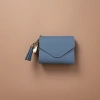 Light blue lightweight folding wallet, suitable for both men and women, small size details Picture
